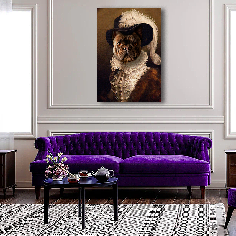 Noble Aristocrat Pet Portrait – Custom Pet Canvas